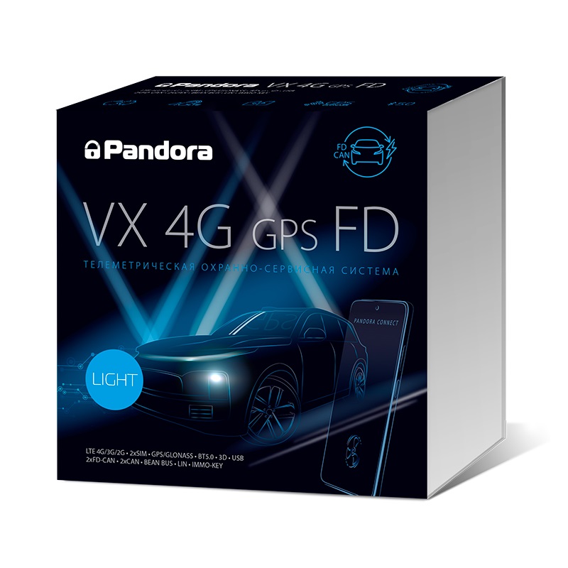 Автосигнализация PANDORA VX-4G FD GPS Light (4G LTE/3G/2G, GPS, SIM-чип + Nano-SIM, BT 5.0, 2хCAN+2xCAN FD, метка BT-765 - 2 шт., PS-330)