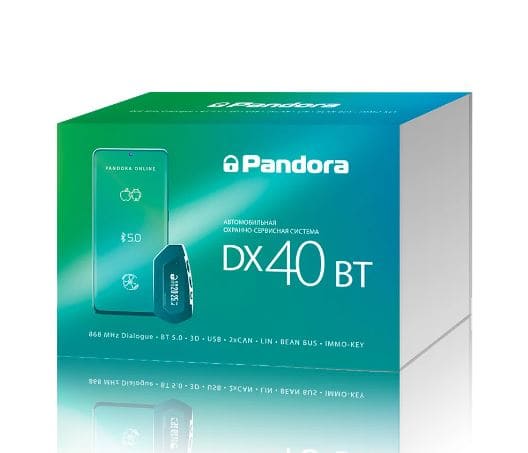Автосигнализация PANDORA DX-40BT (BT5.0, 868МГц, 2хCAN/LIN, immo/key, CLONE, упр. W/Eber, RMD5M, брелок D010, PS-330)