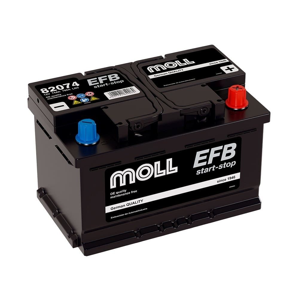 Аккумулятор MOLL XTRA EFB 74 А/ч - 620А "ОП" [L3.0 82074]
