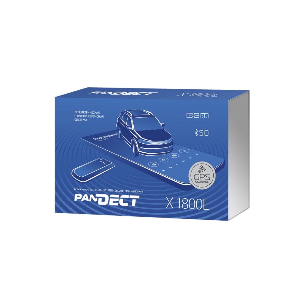 Автосигнализация PANDECT X-1800L GPS (2G/GSM, GPS/ГЛОНАСС, SIM-чип+Nano-Sim, BT5.0, 2хCAN, IMMO-KEY, CLONE, метка BT-760 V , брелок R-500B, RMD-4M, PS-330)